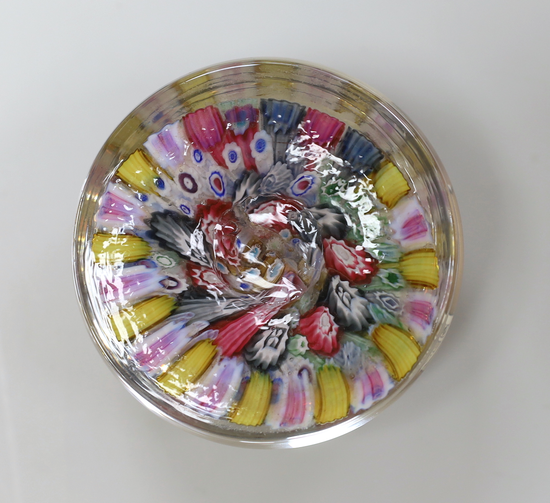 An English millefiori paperweight '1848', 8cm diameter